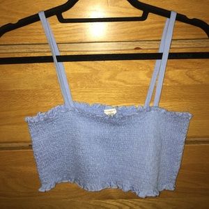 light blue cropped tank top from pacsun